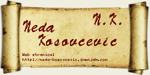 Neda Kosovčević vizit kartica